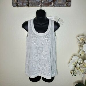 Tommy bahama Lea Embellished Linen Tank Sweater S/P